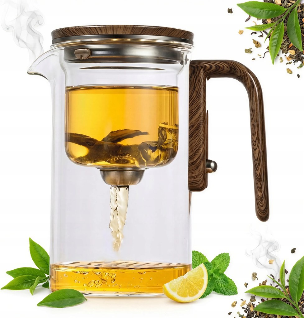 750 Ml-es Üvegkancsó Mágneses Tea Kávé Leeresztővel