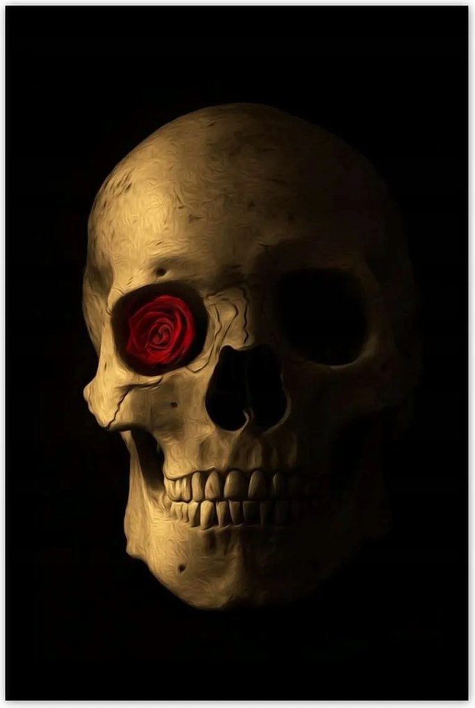 Poszterek 80x120 Koponya rózsával