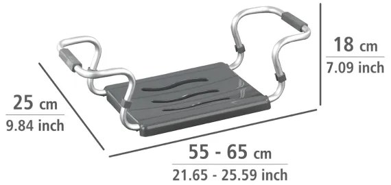 WENKO 73392500-Fürdőbiztonsági ülőke 26x18 cm ezüst/antracit