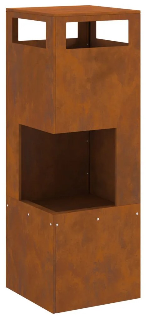 Tűzrakó Barna 35 x 35 x 100 cm időjárásálló acél
