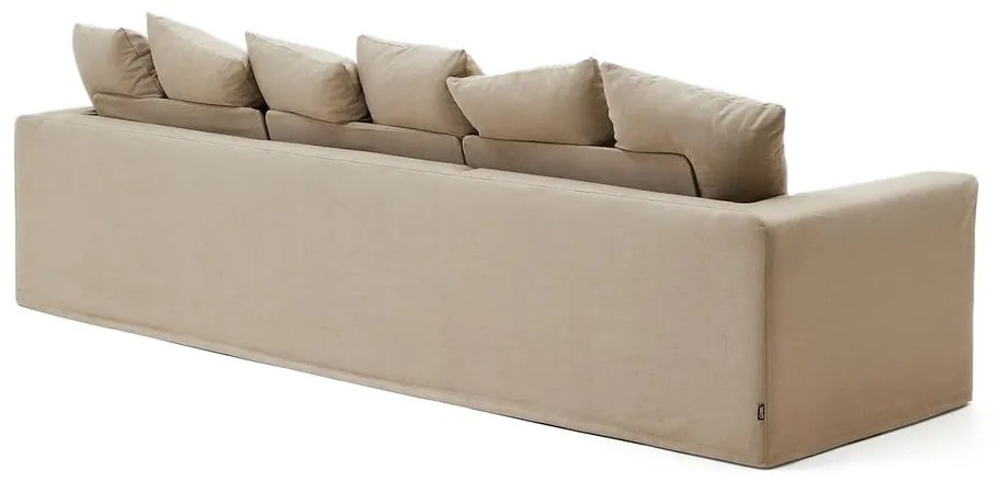Bézs len kanapé 340 cm Nora – Kave Home