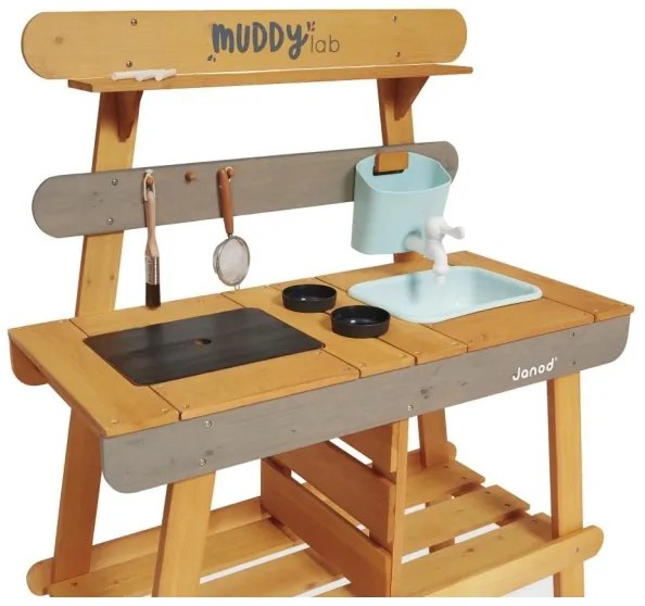 Janod - Kültéri fa játékkonyha MUDDY LAB