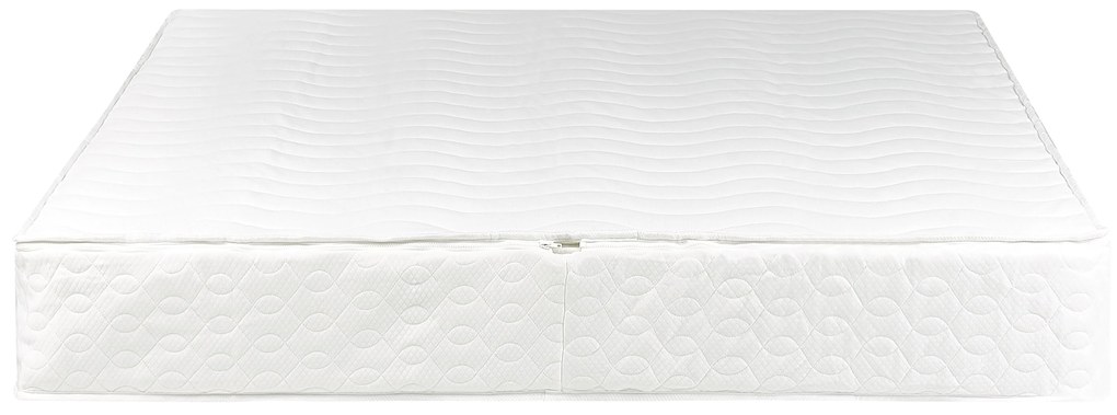 Dekoratív Fehér Bőr Vízágy LED Világítással 140 x 200 cm NANTES Beliani