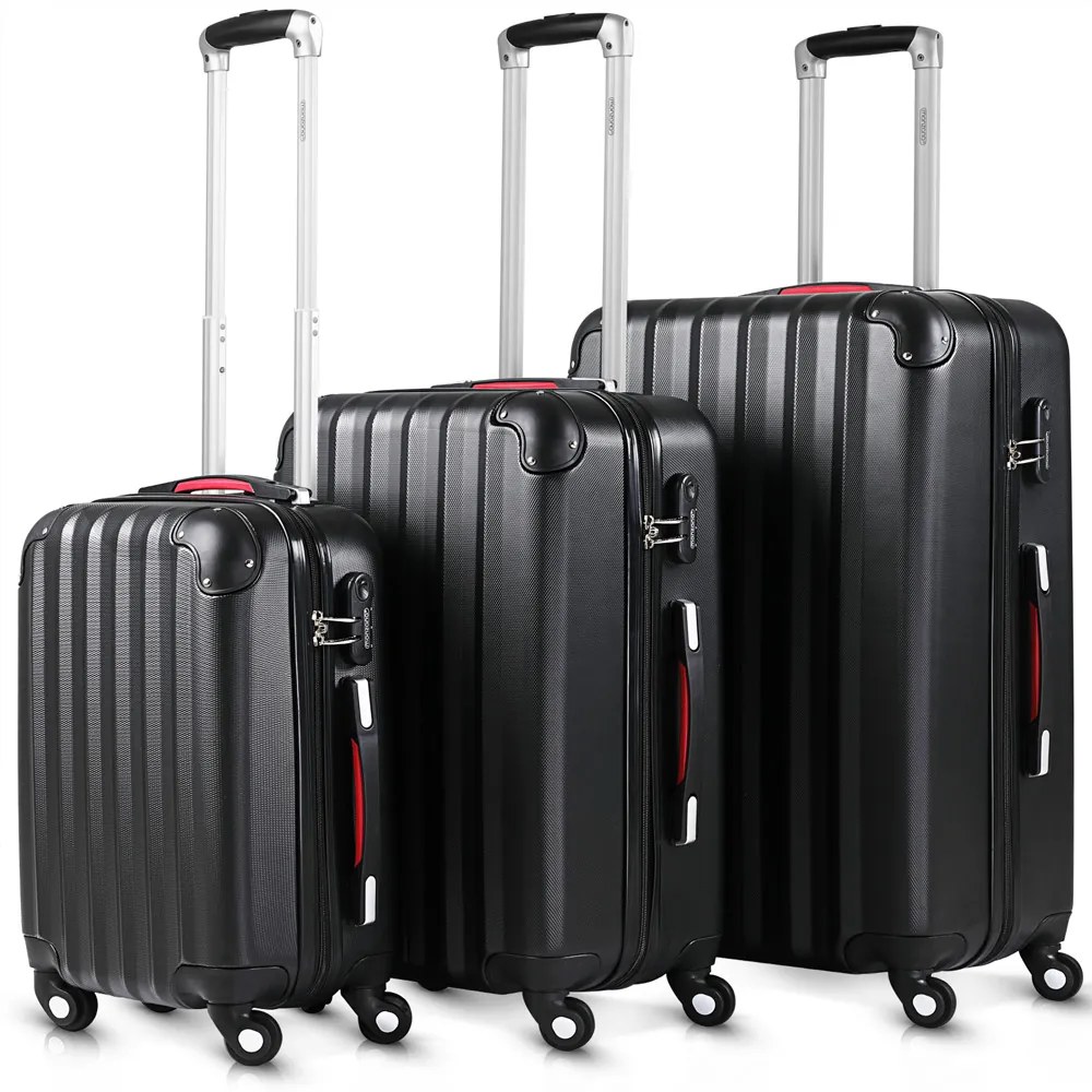 monzana® 3 darabos utazóbőrönd szett - fekete