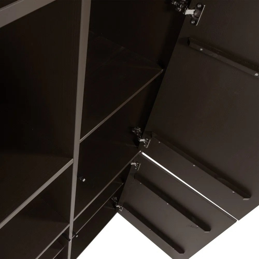 Sötétbarna borovi fenyő moduláris szekrény 108x215 cm Meggy – WOOOD