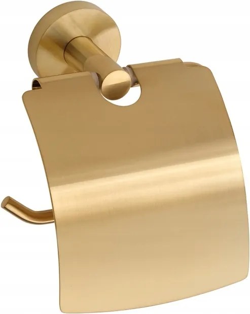 X-round Gold WC-papír tartó fedéllel, matt arany