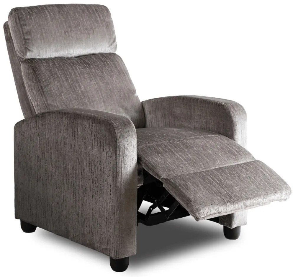 Fotel Rozkładany DANNY Szary Welurowy