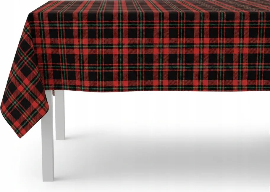 Abrosz kockás velúr 140x180 cm velvet velúr Kockás Piros abrosz asztalra