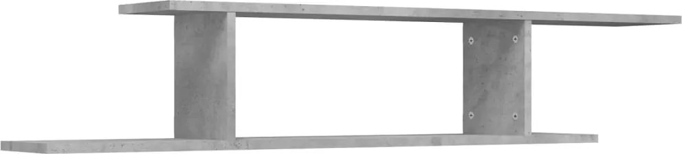 vidaXL betonszürke szerelt fa falra szerelhető TV-polc 125x18x23 cm