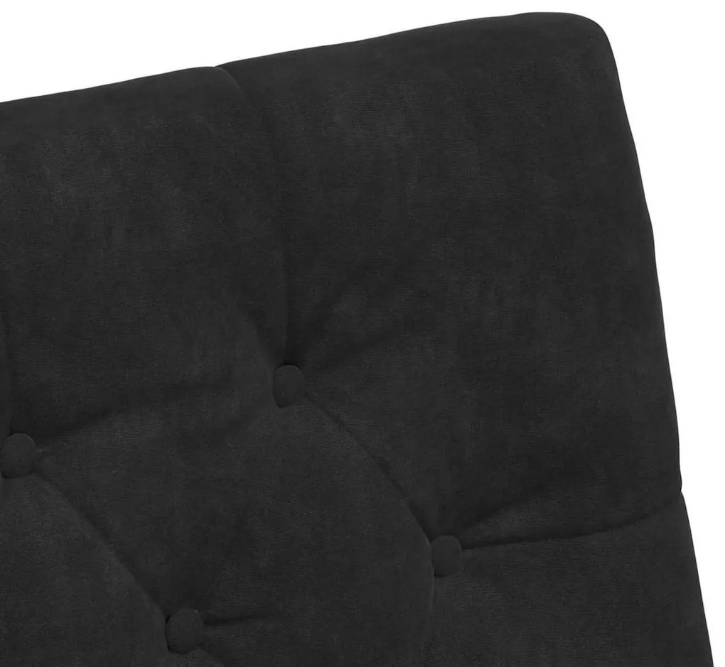 Kerekes Étkező Székek 2 pcs Fekete 58 x 67 x 97 cm Bársony