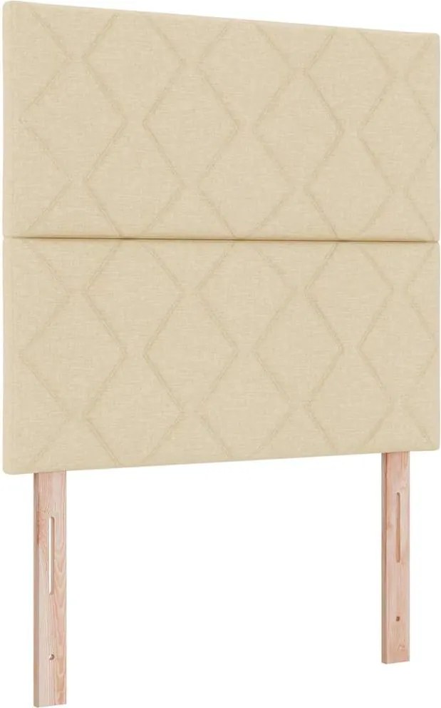 vidaXL Boxrugós ágy matracmal leddel Krém 120 x 200 cm szövet
