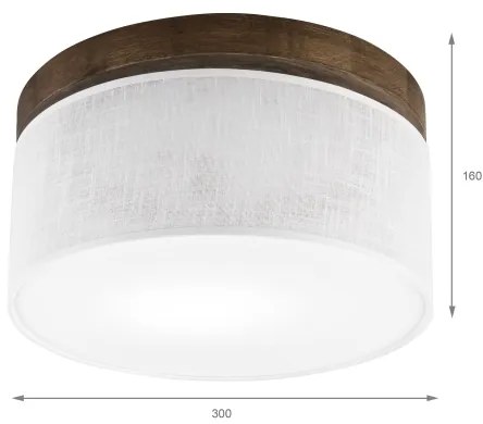 Brilagi - LED mennyezeti lámpa BELLADONNA 1xE27/15W/230V, 30 cm, fehér/dió