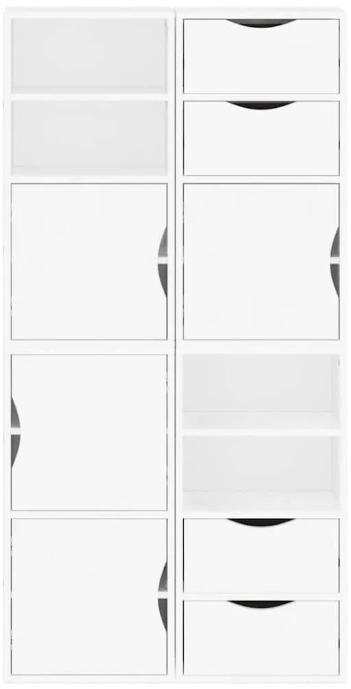 4 db fehér tömörfa fenyőfa oldalsó szekrény ODDA 40x24x79 cm