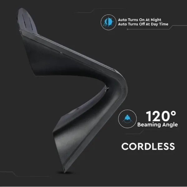 LED Napelemes fali lámpa érzékelővel LED/7W/3,7V 4000K IP65 fekete