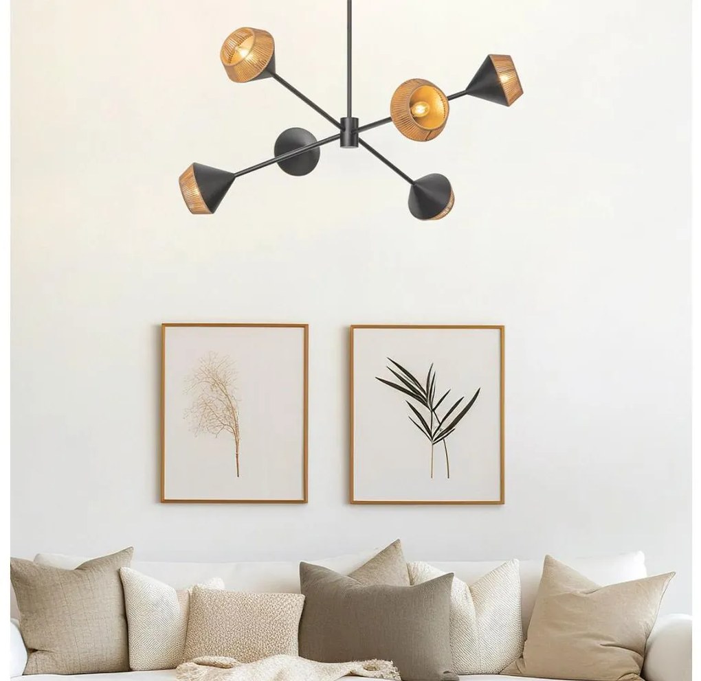 Alora Mood ALM-DAPHNE6-MB - Rudas függeszték DAPHNE 6xE14/40W/230V