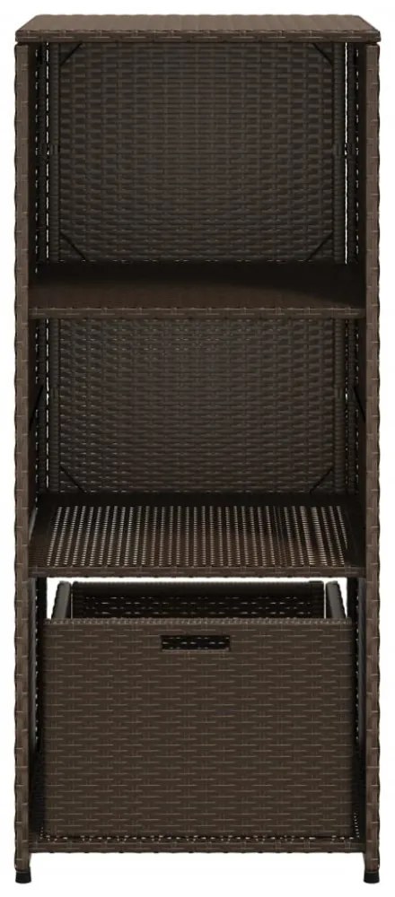 barna polyrattan kerti tárolószekrény 50 x 55 x 115 cm