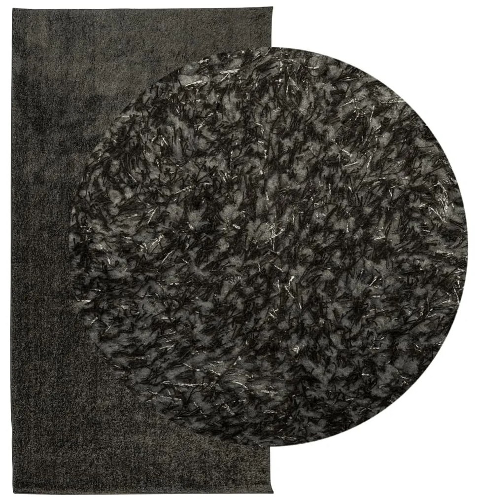 ISTAN antracitszürke hosszú szálú fényes szőnyeg 80 x 150 cm