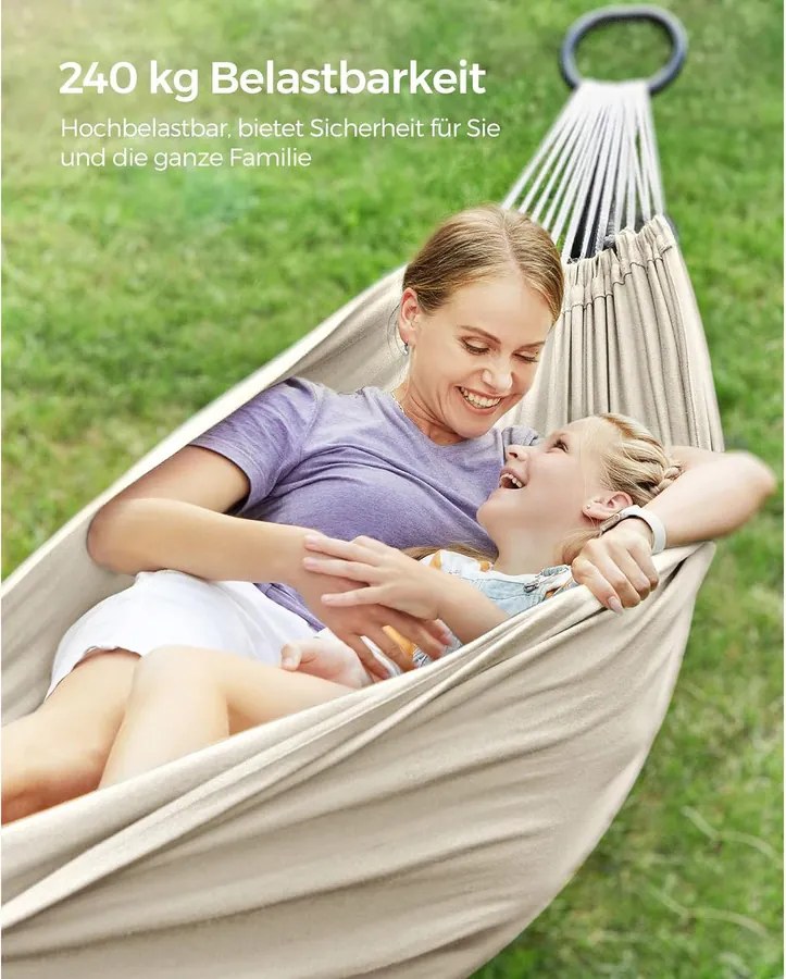 Függőágy, 210 x 150 cm-es függőágy állvánnyal, bézs