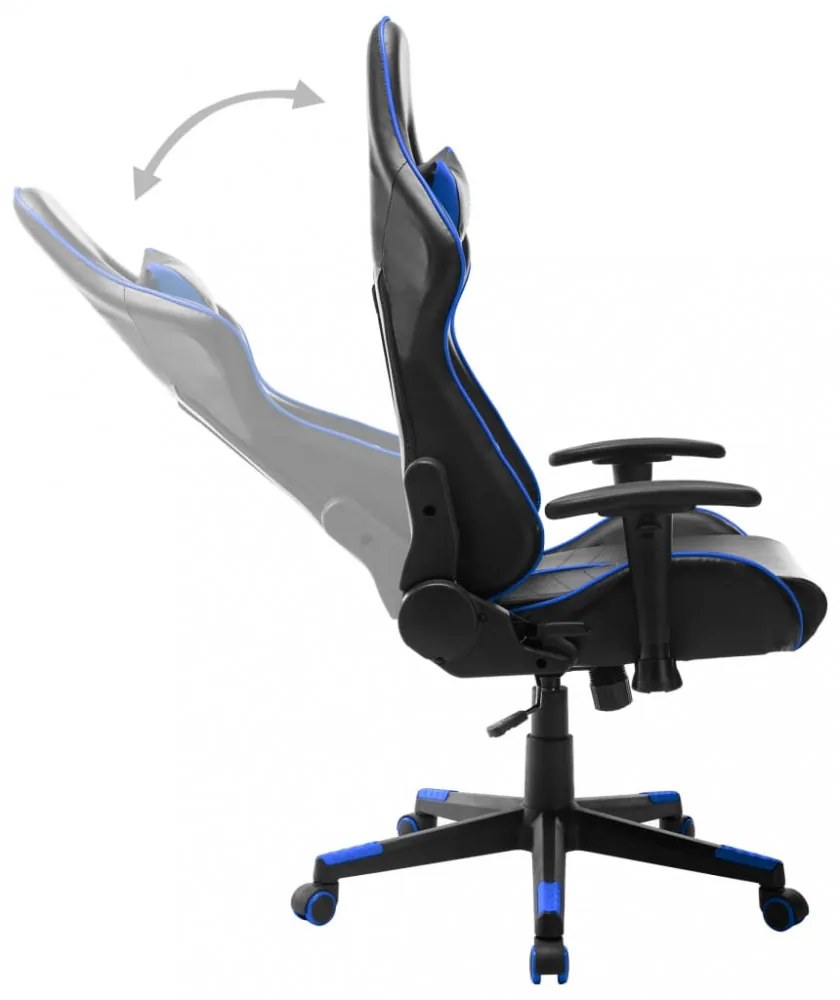 fekete és kék műbőr gamer szék