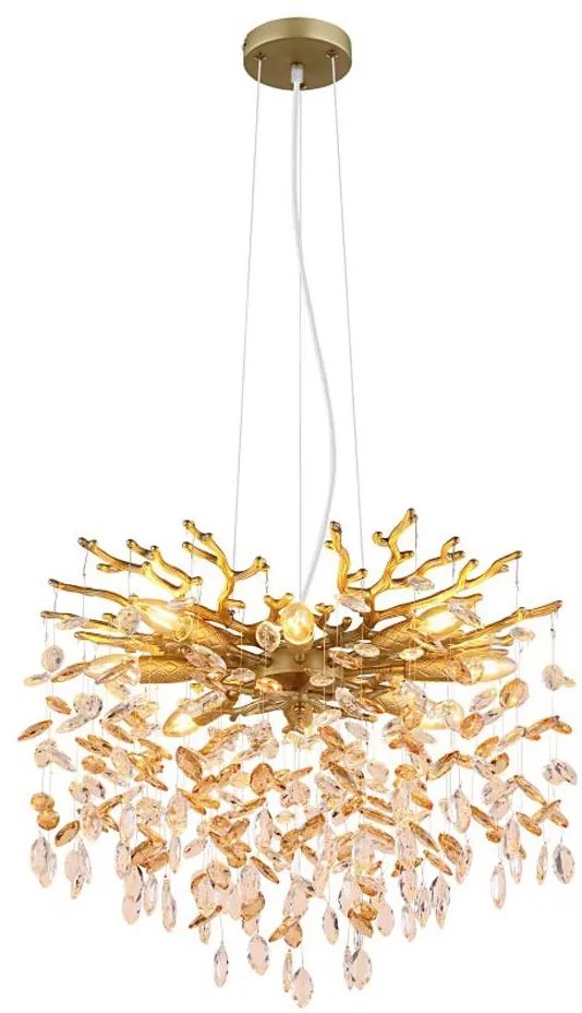 Globo 64138H1G - Kábeles csillár QUEENA 8xE14/40W/230V arany