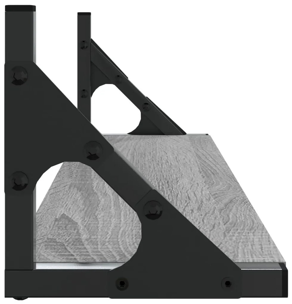 2 db szürke sonoma színű fali polc 60 x 15 x 15,5 cm