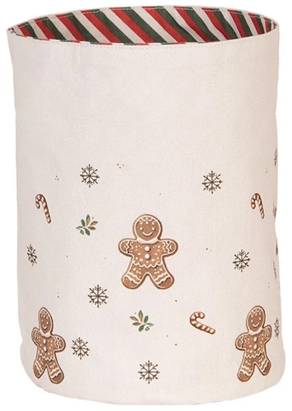 Karácsonyi pamut kenyérkosár 15x16 cm Classic Gingerbread Magic mézeskalácsos