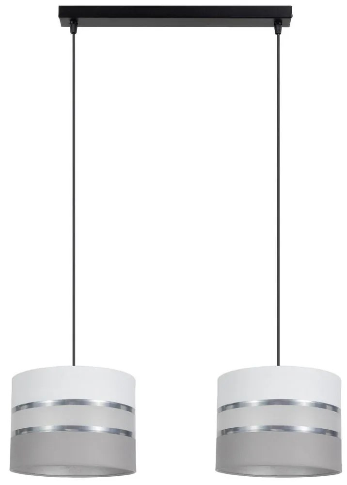 Csillár zsinóron CORAL 2xE27/60W/230V fehér/szürke