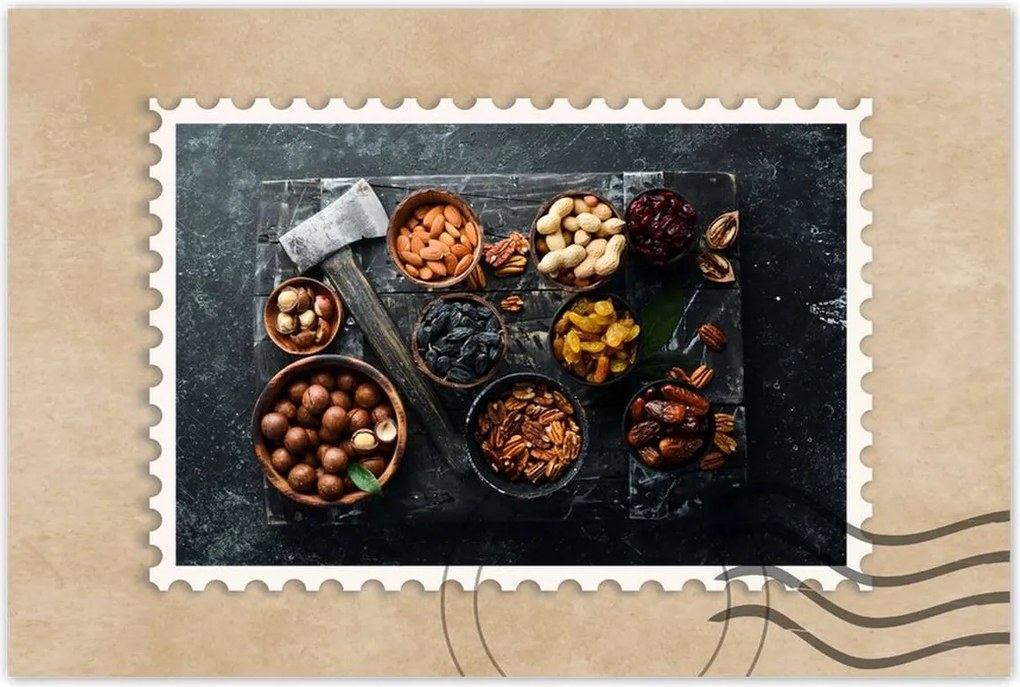 Poszter 60x40 Szárított dió és péksütemény