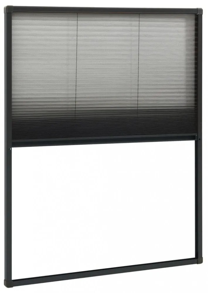antracitszürke alumínium pliszé ablakszúnyogháló 80 x 100 cm