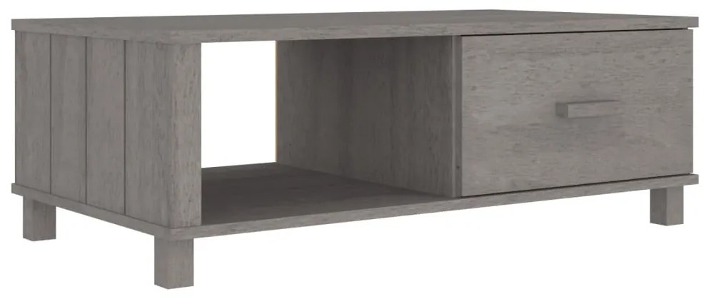 HAMAR világosszürke tömör fenyőfa dohányzóasztal 100x55x35 cm