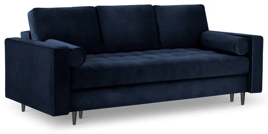 Santo kék kinyitható bársonykanapé - Milo Casa