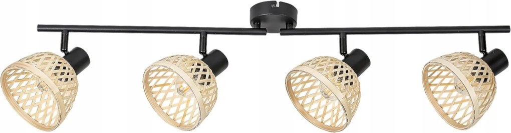 Négyes reflektor lámpa Rabalux Rattan E14