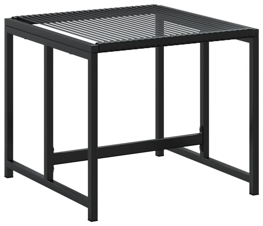 4 db fekete polyrattan kerti ülőke
