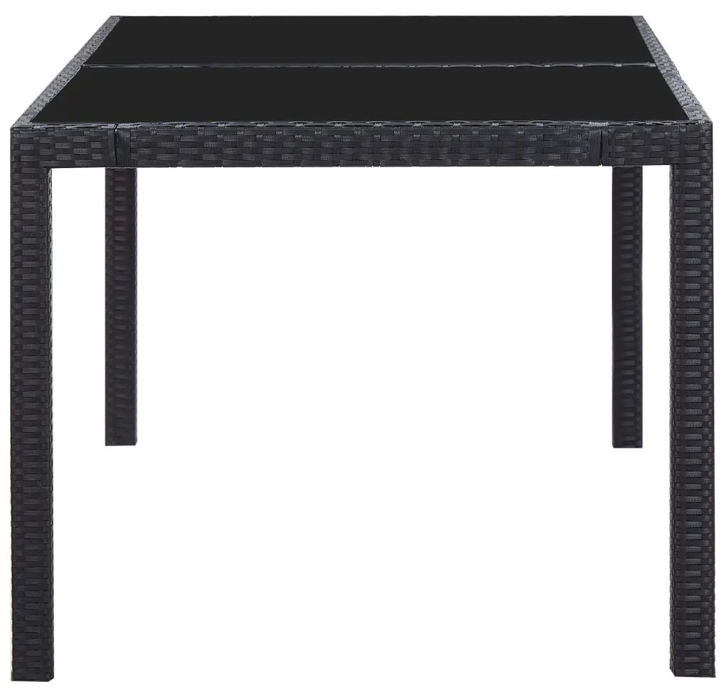7 részes fekete kültéri polyrattan étkezőgarnitúra