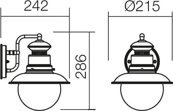 SMARTER 9045 SCOTT Klasszikus Kültéri Fali Lámpa E27 IP44