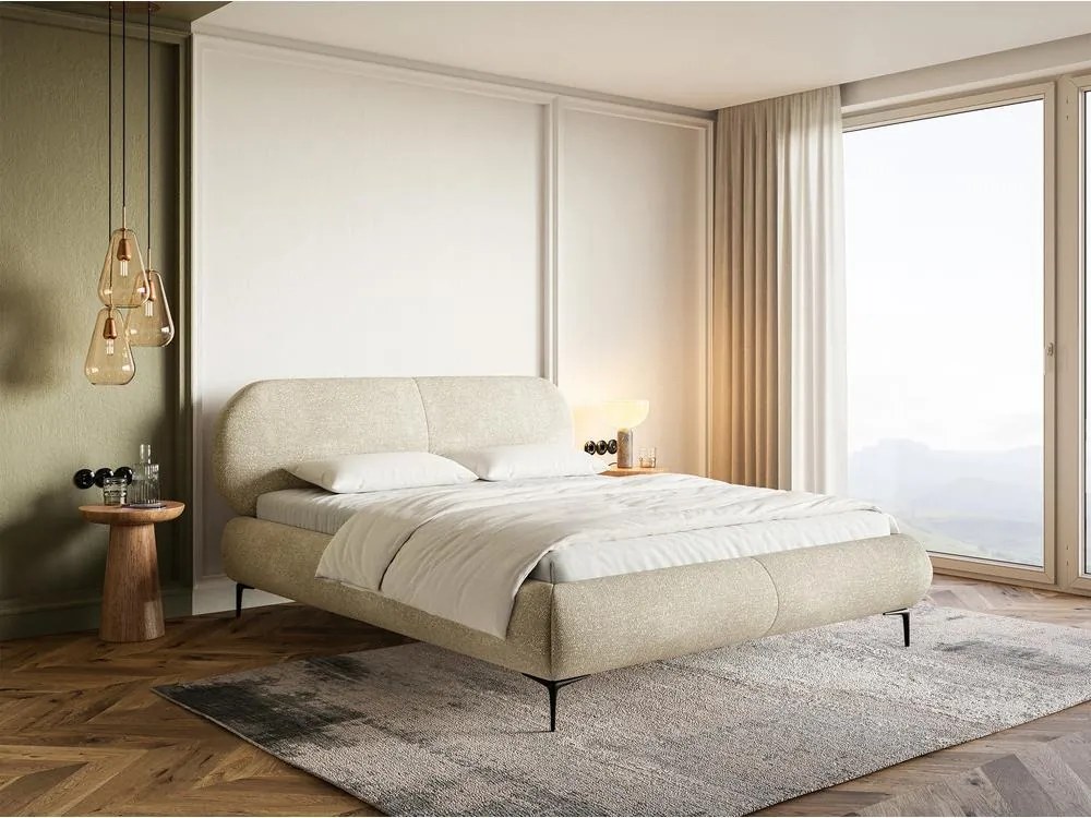 Franciaágy 180 cm Octave 180B (ágyráccsal) (bézs + fekete) . 1099937