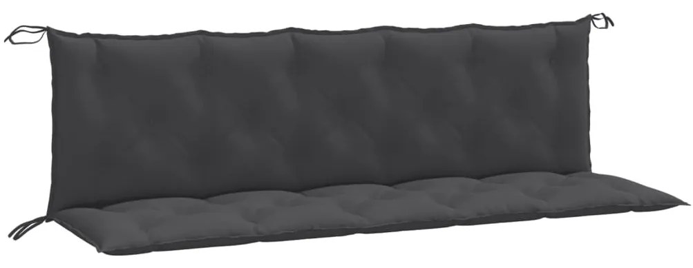2 db melange antracitszürke szövet kerti padpárna 180x50x7 cm