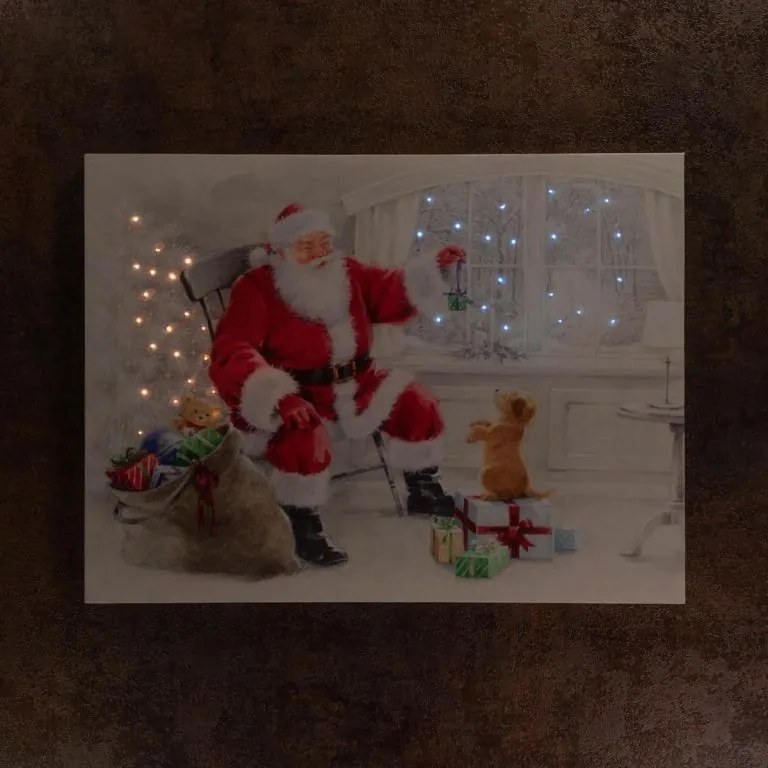 Falikép NEXOS Santa Claus 30 x 40 cm - 40x LED