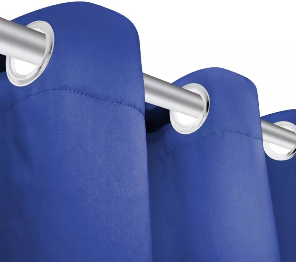 2 db kék sötétítőfüggöny fém függönykarikákkal 135 x 175 cm