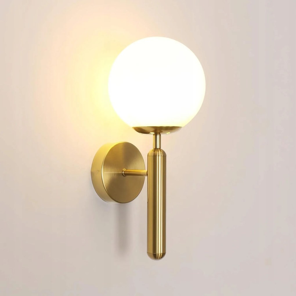 Kinkiet Scienny Wewnetrzny Zloty Kula Lampa Scienna Do Sypialni E27