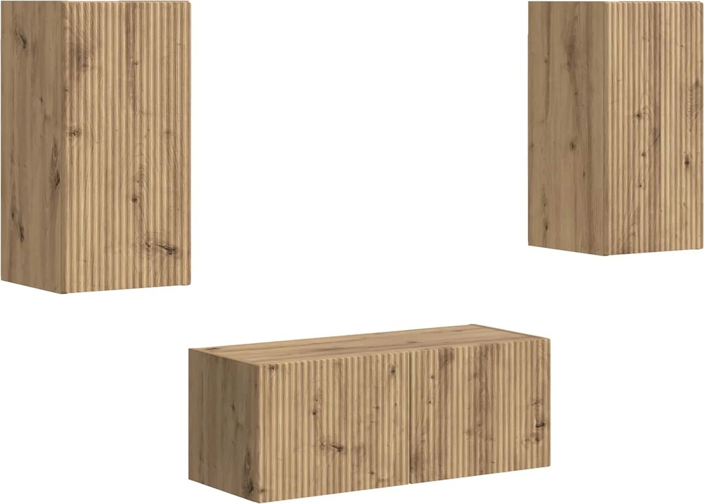 vidaXL TV szekrény garnitúra 2 pcs Artisan tölgy Faanyag
