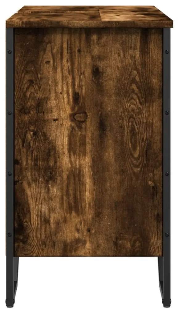Füstös tölgy szerelt fa fürdőszobai mosdószekrény 60x35x60 cm