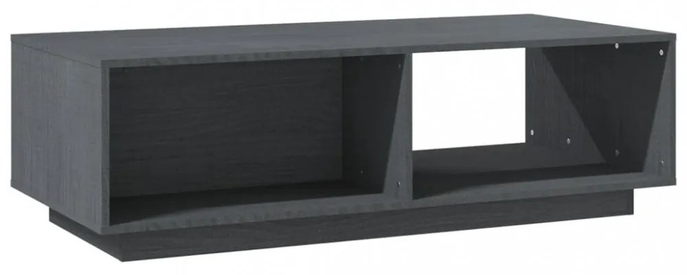 szürke tömör fenyőfa dohányzóasztal 110 x 50 x 33,5 cm