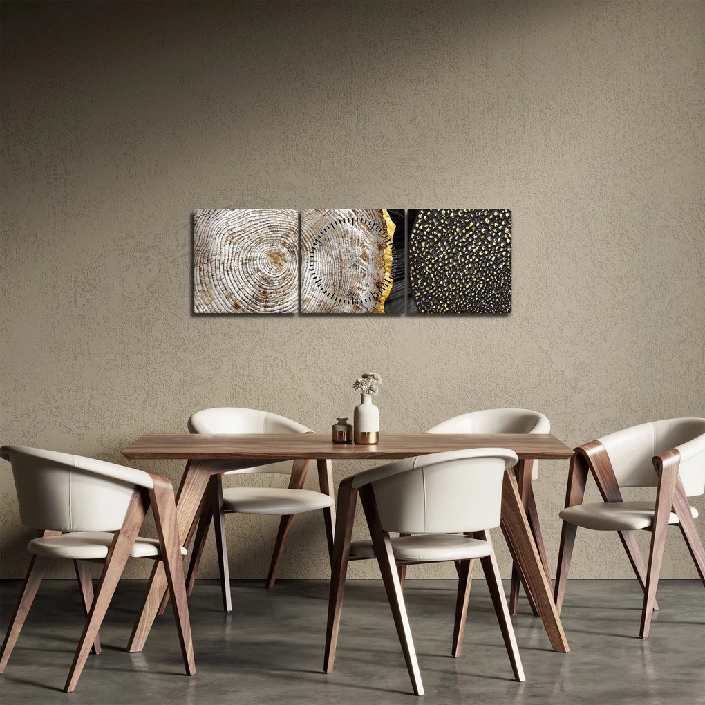 Kép - Fatörzs a kollázsban 2 (órával) (90x30 cm)