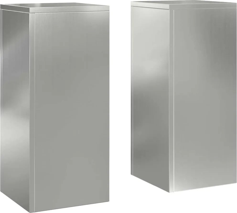 vidaXL Növényállvány 2 pcs Ezüst 24 x 24 x 55 cm Horganyzott acél