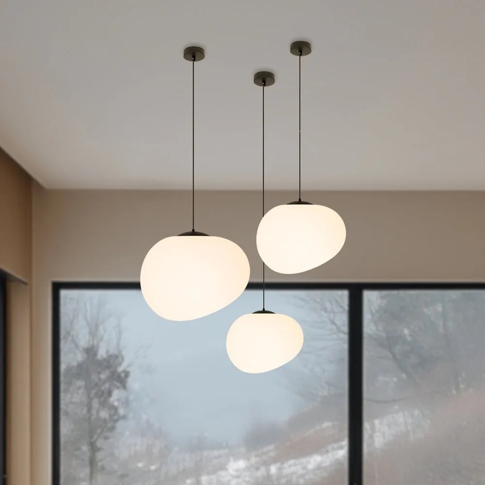 Fekete-fehér függőlámpa ø 25 cm Stones – Candellux Lighting