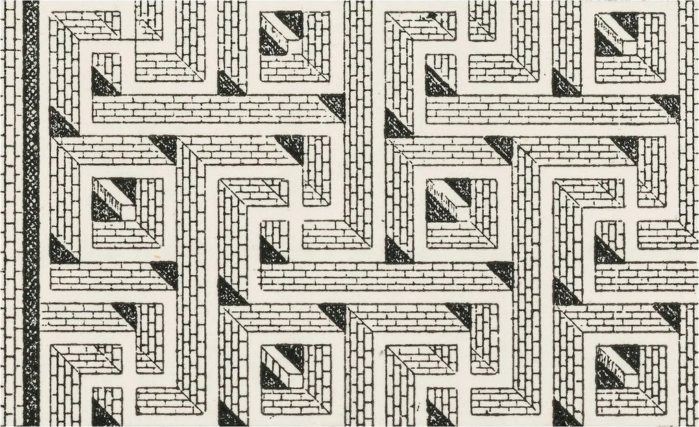 Fotótapéta Flizelin Dekoratív Hálószoba Tégla labirintus 416x254