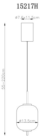 Globo 15217H - LED Csillár zsinóron EWALD LED/7W/230V