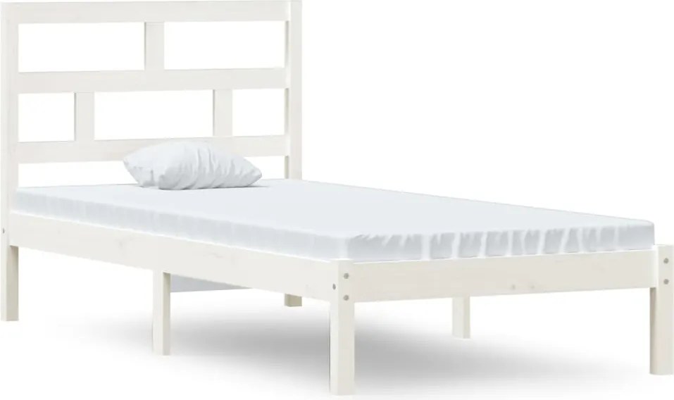 vidaXL fehér tömör fa ágykeret 90 x 190 cm (Single)