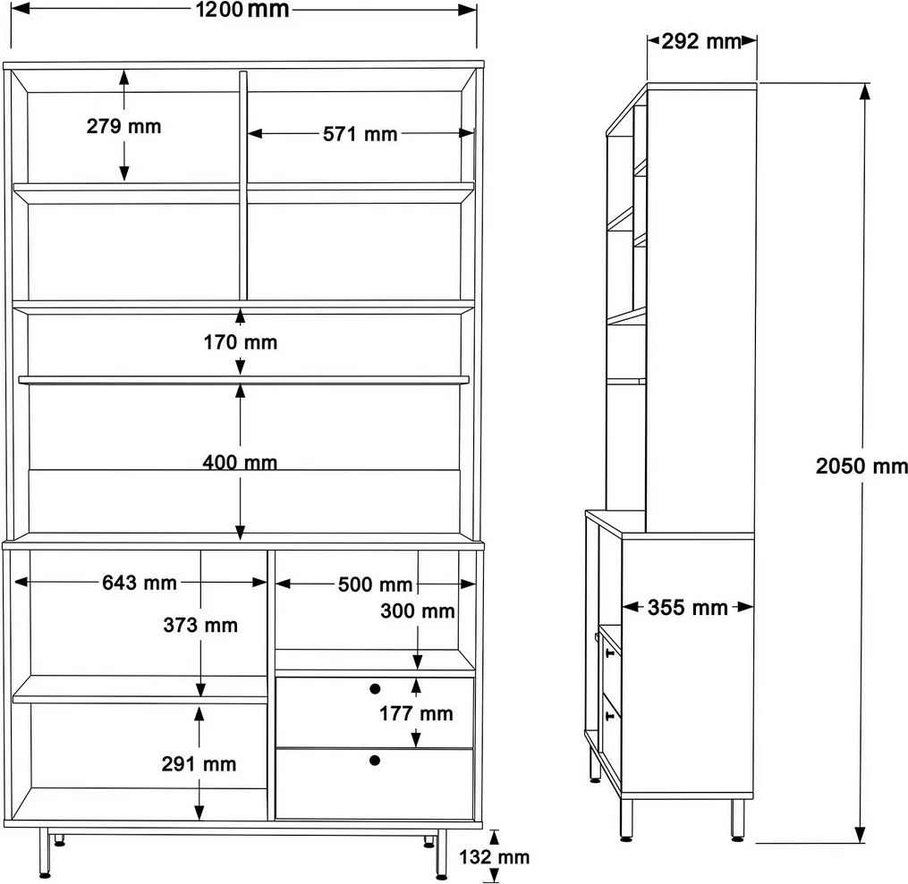 Rery Oak and Green szekrény